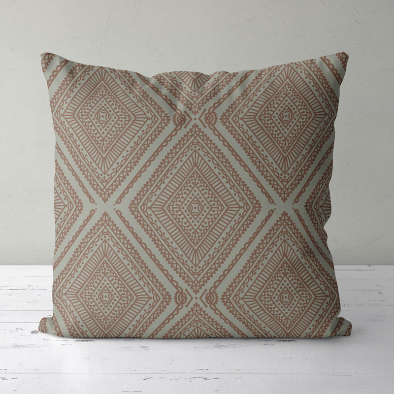 Housse et insert de coussin carré Hindi, Beige / Brun