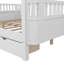 Lit double en bois blanc - coins sécuritaires, rangement profond-175087837