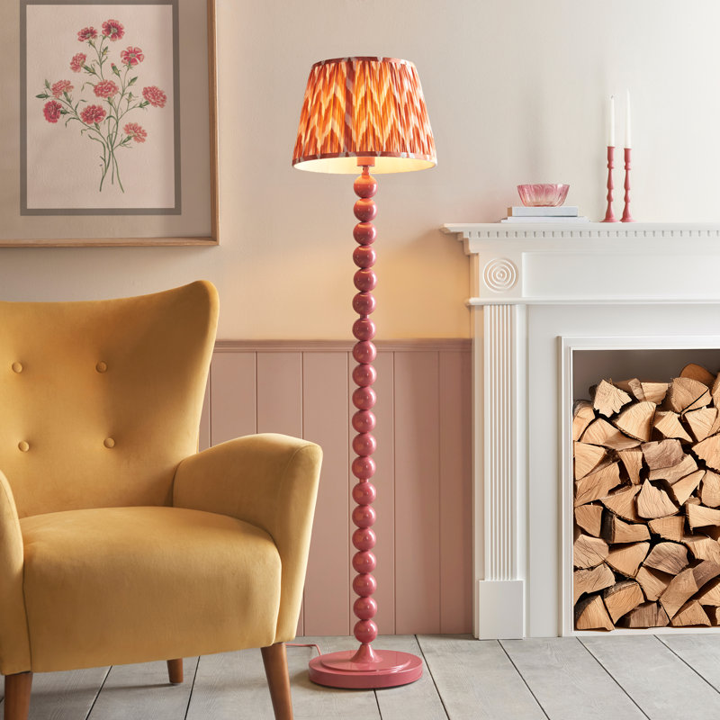 Higgledy 153.2cm Traditional Floor Lamp, Orange/White, Pink