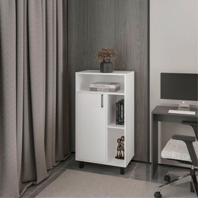 Armoire Blackwater avec rangement ouvert et 1 porte, blanc