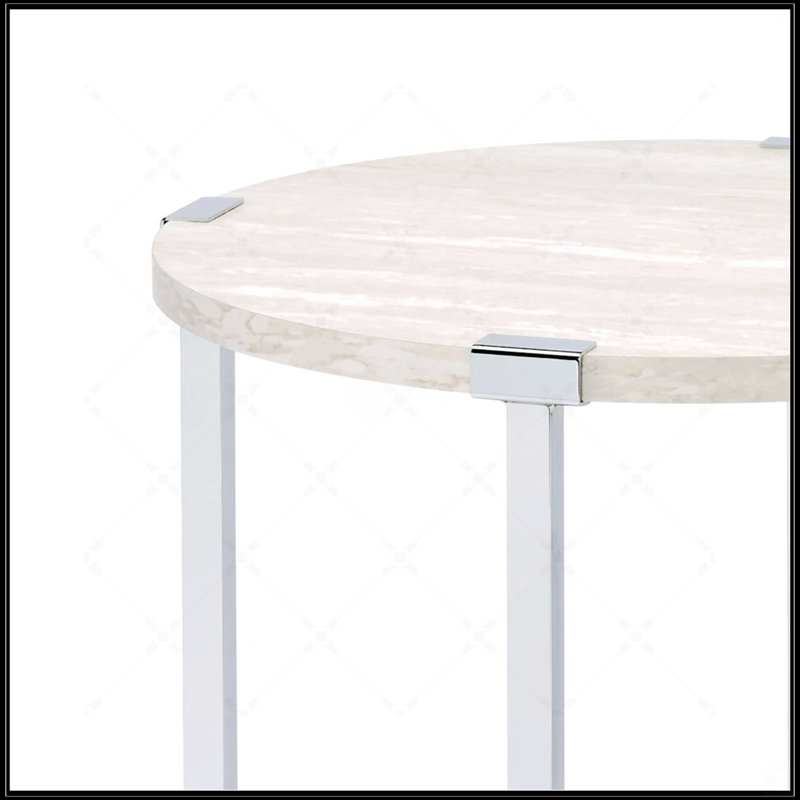 Table de bout ronde avec support en forme de X