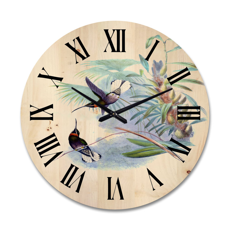 Horloge murale colibri sur une branche, Grand