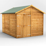 Powersheds 10 x 8ft Timber Overlap Windowless Garden Shed, Double Doors