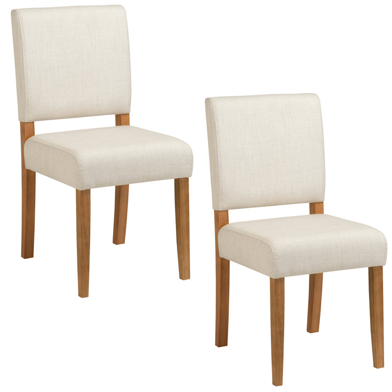 Jennifer Home Upholstered Back Stool with Wood Base for Kitchen, Short Stool (18.3" Seat Height), White Sand/Natural