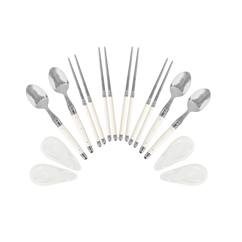 4 paires de baguettes, cuillères Laguiole et repose-pieds en céramique French Home French French