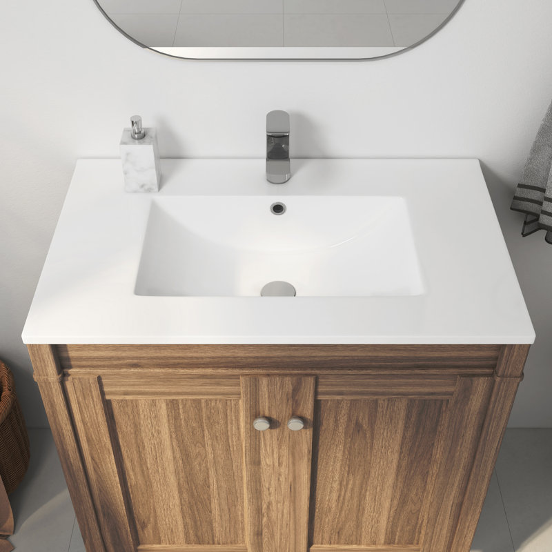  Lavabo de meuble-lavabo simple en porcelaine vitrifiée l 30 po x P 18,25 po Tucson (lavabo seulement, sans meuble-lavabo)
