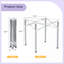Structure de table pliante, acier inoxydable argenté brossé, pieds réglables et peu encombrants, carrés, 5,5 po à 26,3 po, hauteur 28,7 po | Moderne | Salon