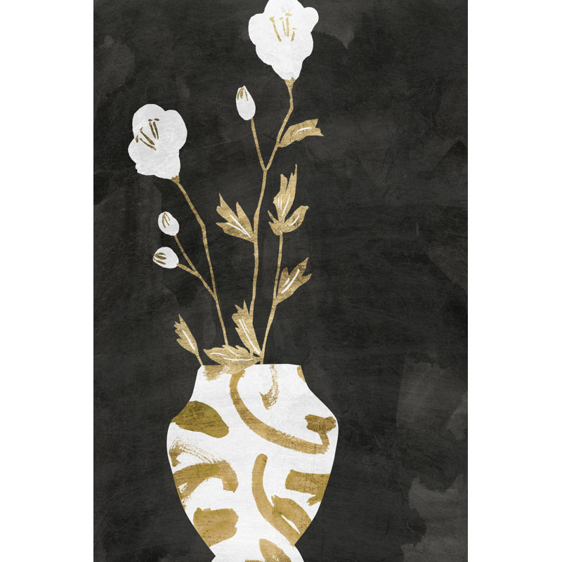 «Golden Vase I On Canvas» par Melissa Wang, reproduction, H 18 po x l 12 po