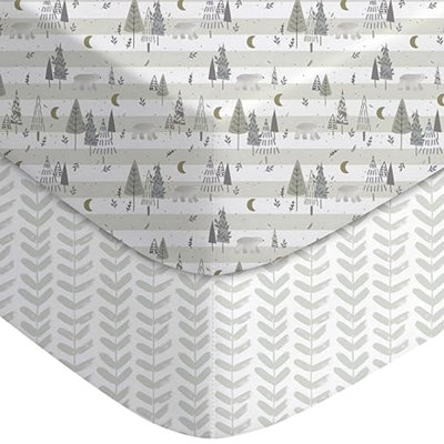 Ensemble de draps pour lit de bébé pour garçon, ensemble de 2 draps-housses pour lit de bébé standard et matelas pour tout-petit, drap de bébé en microfibre ultra doux 28 x 52 x 8 po