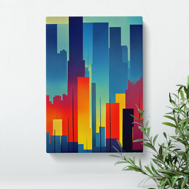 Irresistible City Skyline Abstract - Wrapped Canvas Print, 50cm H x 35cm W x 3cm D