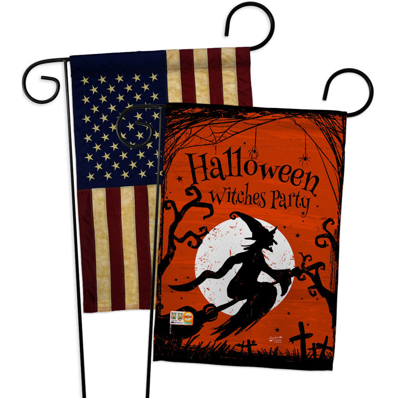 Drapeau de jardin 19 x 13 po Witches Party