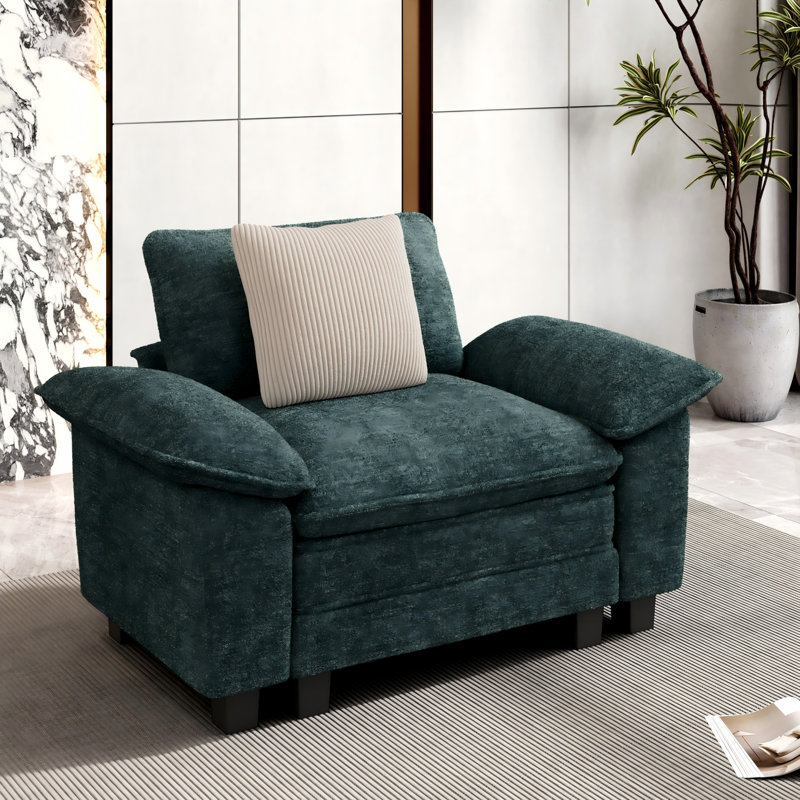Fauteuil 53,5 po Comfy Cloud Couch, Chenille bleu sarcelle
