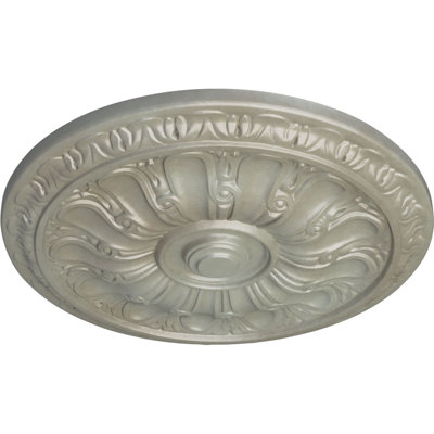 Endurathane Kirke Ceiling Medallion, 15 3/4"OD x 5/8"P (Fits Canopies up to 3 3/4"), Hand-Painted Flash Gold Finish