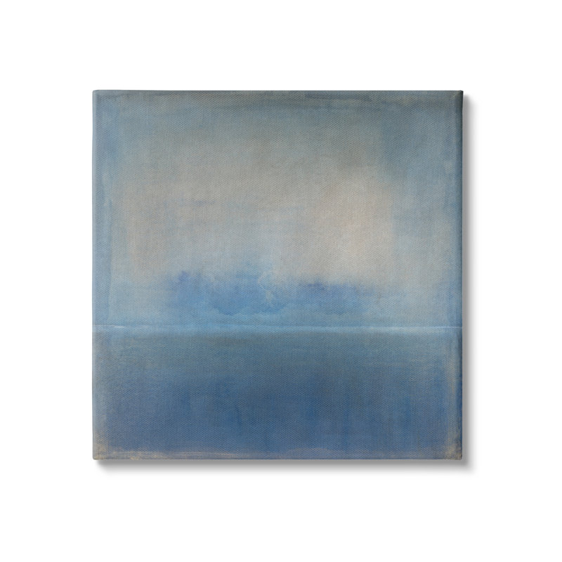 «Obscure Abstract Landscape Blue Weathered Design», peinture sur toile tendue, H 17 po x l 17 po x P 1,5 po
