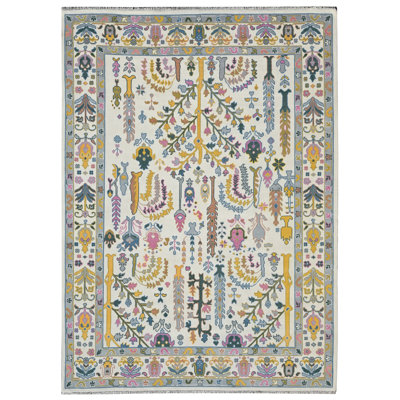 Flora Handmade Oushak Wool Floral Area Rug