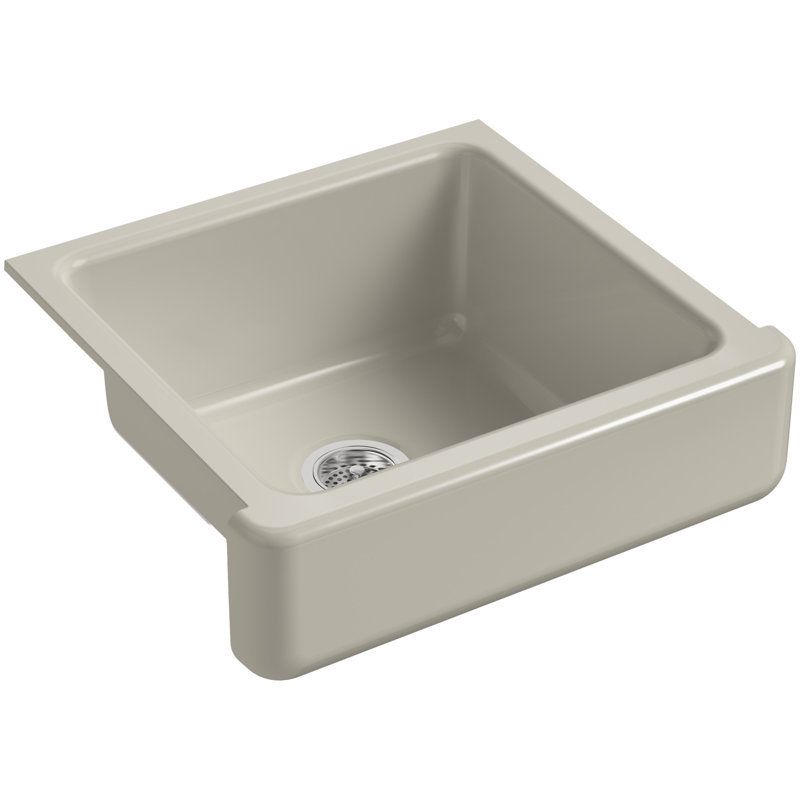 Whitehaven Self-Trimming 24" L x 22" W Farmhouse Kitchen Sink, Sandbar