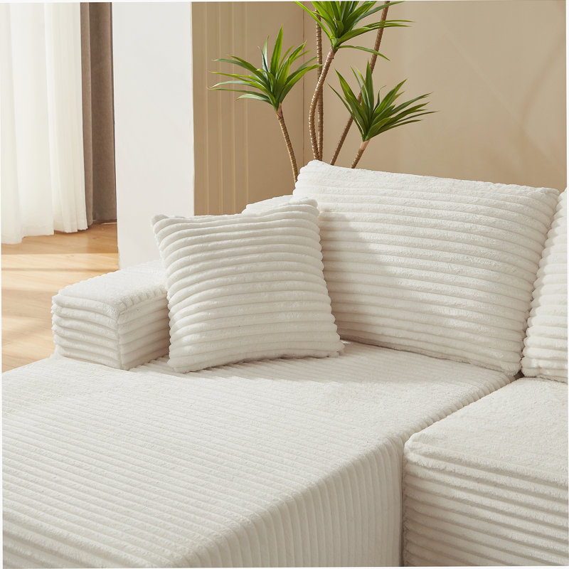 Boneless L-Shaped Cloud Sectional Sofa With Deep Seat, No Assembly Required, Modular Sleeper For Living Room And Apartment Use.