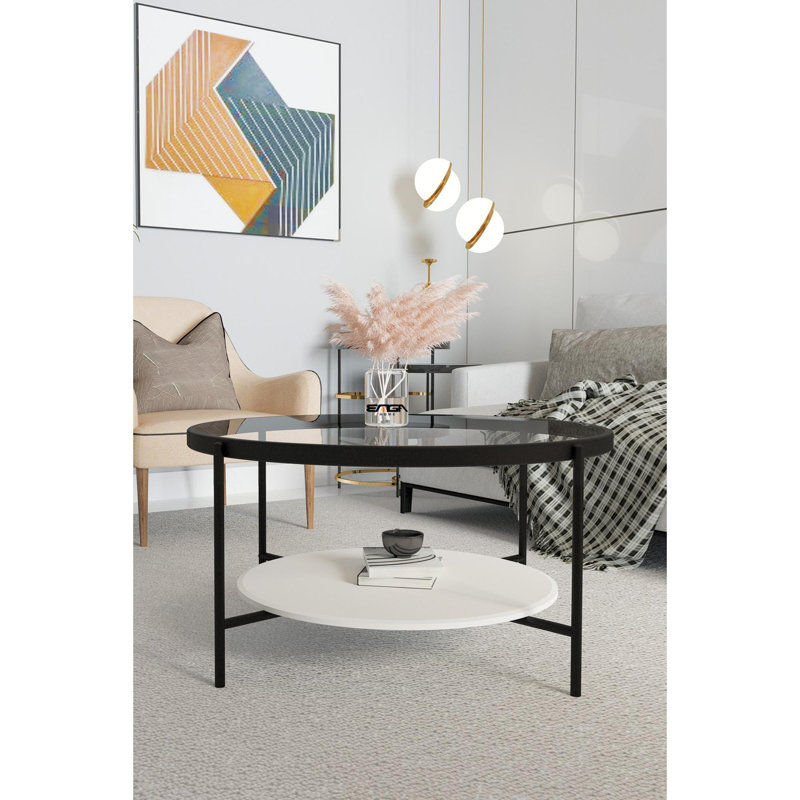 Glorias Coffee Table, Transparent/White