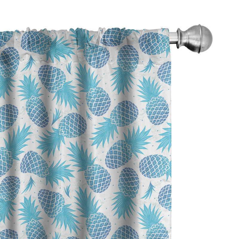 Pineapple Semi-Sheer Rod Pocket Sliding Panel, 28" x 95"