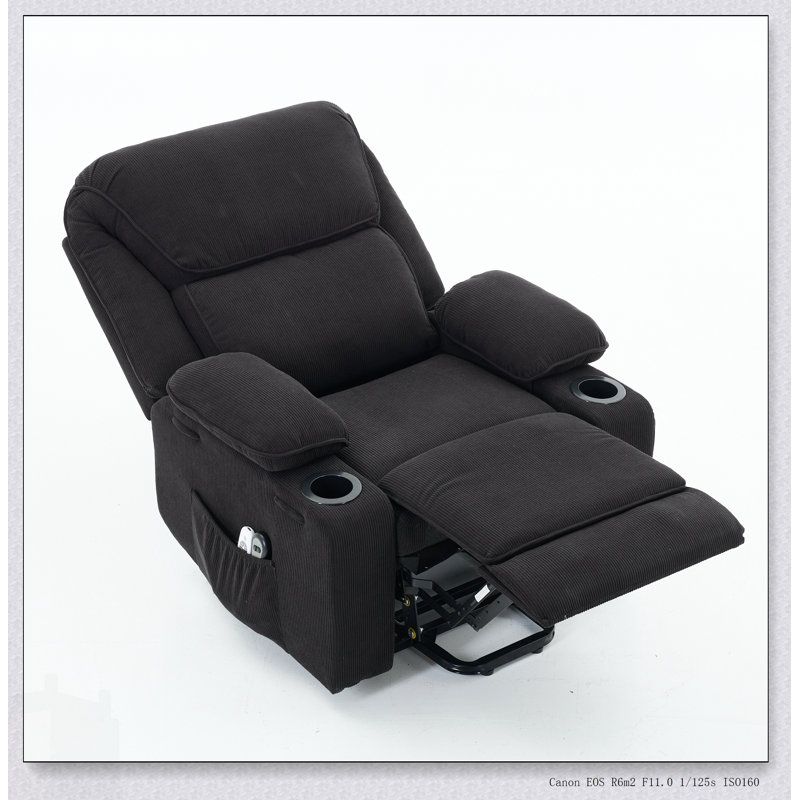 Fauteuil inclinable chauffant et massant télécommandé pour un confort et une mobilité supérieurs, Noir