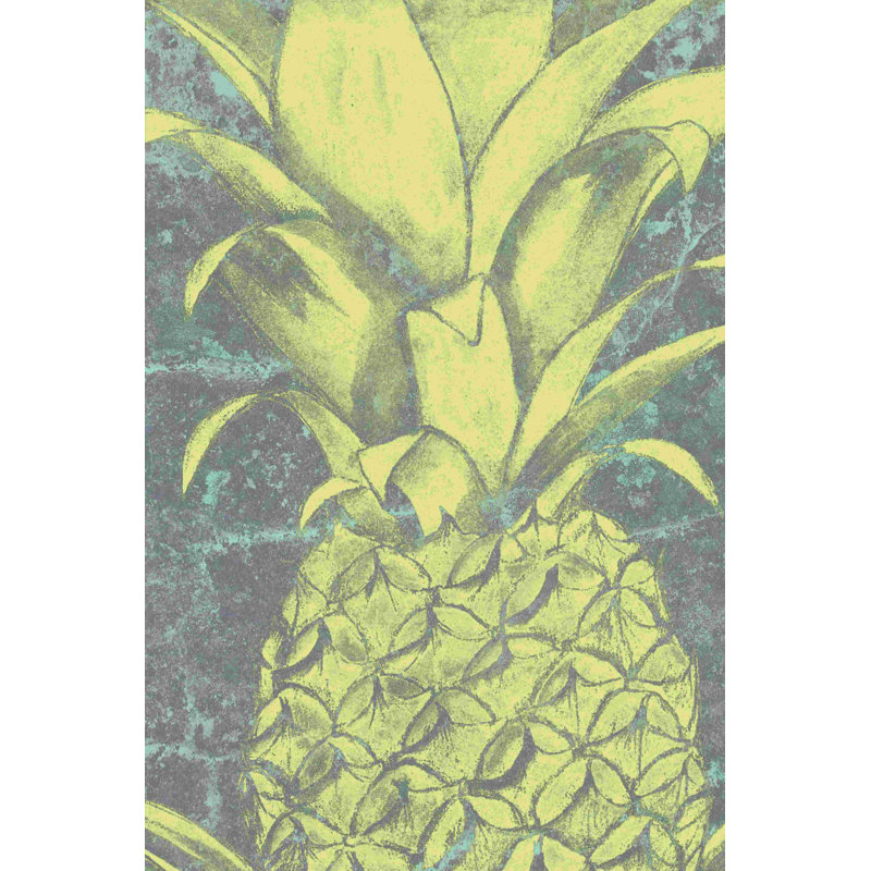 " Kona Pineapple II " by Jennifer Goldberger Painting Print, 18" H x 12" W  