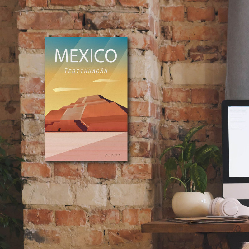 «Mexico» par Omar Escalante, art mural sur toile, H 18 po x l 12 po x P 0,75 po