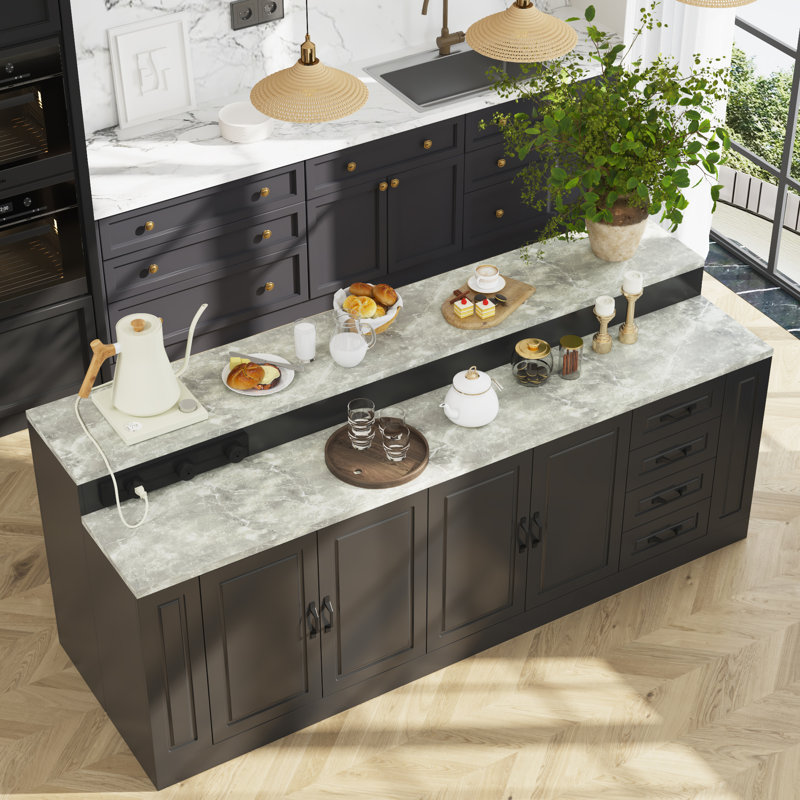 Modern Kitchen Island With Movable Power