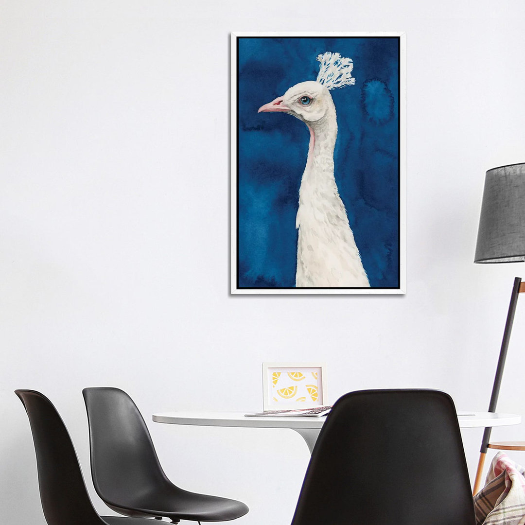 Snowy Peacock II von Grace Popp - Galerie-verpackte Leinwand Giclée auf Leinwand