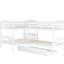 Lit simple superposé en forme de L avec lit gigogne blanc, polyvalent pour toute chambre à coucher, lit gigogne blanc de construction solide et fabrication sécuritaire, chambres à coucher idéales