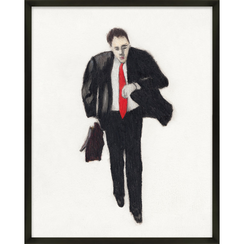 Time Flies Painting by Simon Schneiderman, 20" H x 16" W x 1.25" D, Black Wood