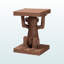 Table de bout Acosta Monkey - Table d'appoint sculpturale en rotin tissée à la main avec base plateforme