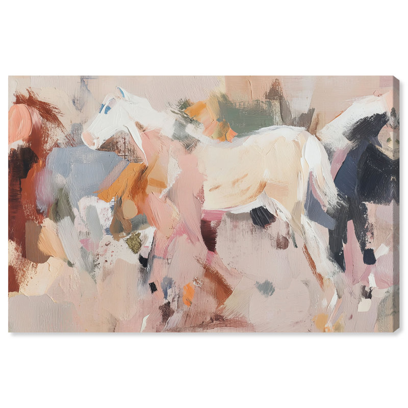 Décoration murale chaleureuse à cheval, "Neutralité II" par Art Remedy, prête à être suspendue, 15 x 10, H 10 po x l 15 po
