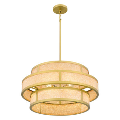 Luminaire suspendu en or brossé 6 lumières Mekih