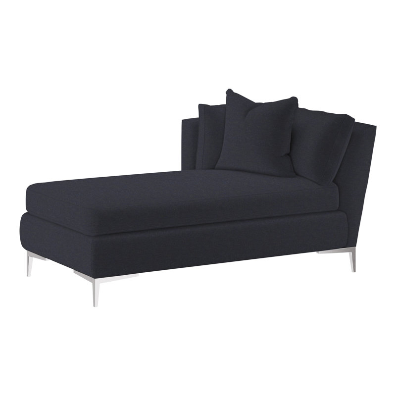 Aiden Chaise Lounge, Polished Stainless, Left Hand Facing, Bond Linen (Performance fabric) 1086-92