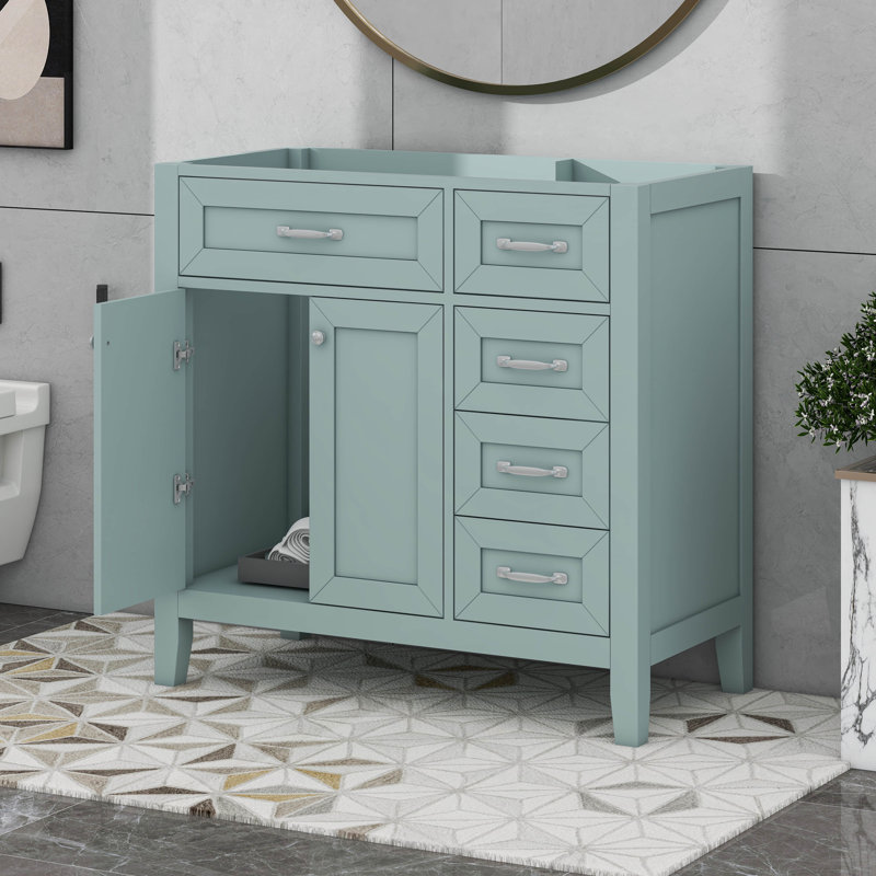 Meuble-lavabo 36 po sans lavabo, tiroirs, Vert