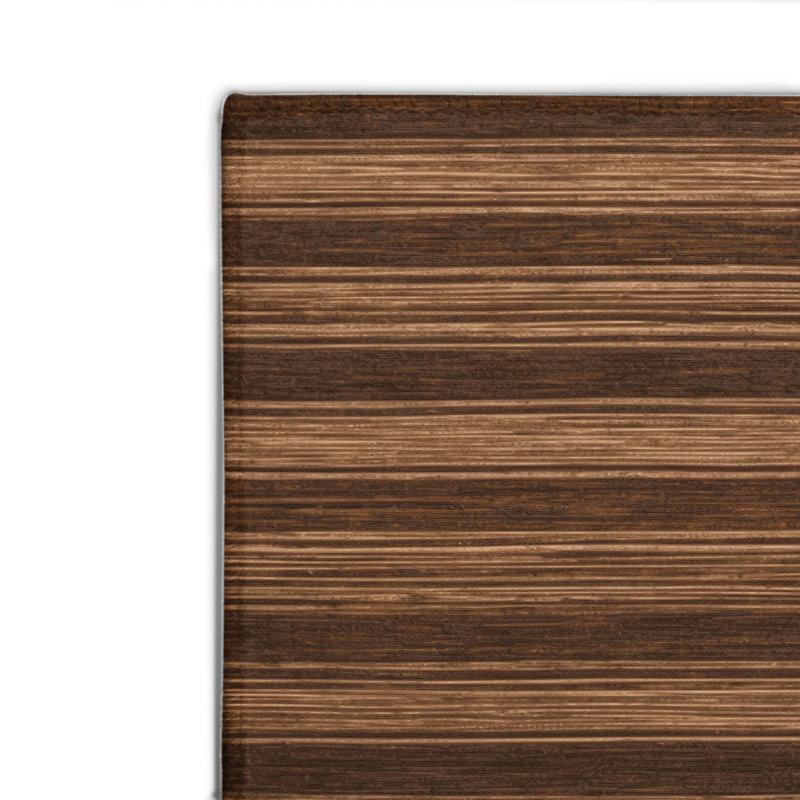 HorizontalStripes Brown Indoor and Outdoor Area Rug, Rectangle 4' x 6'