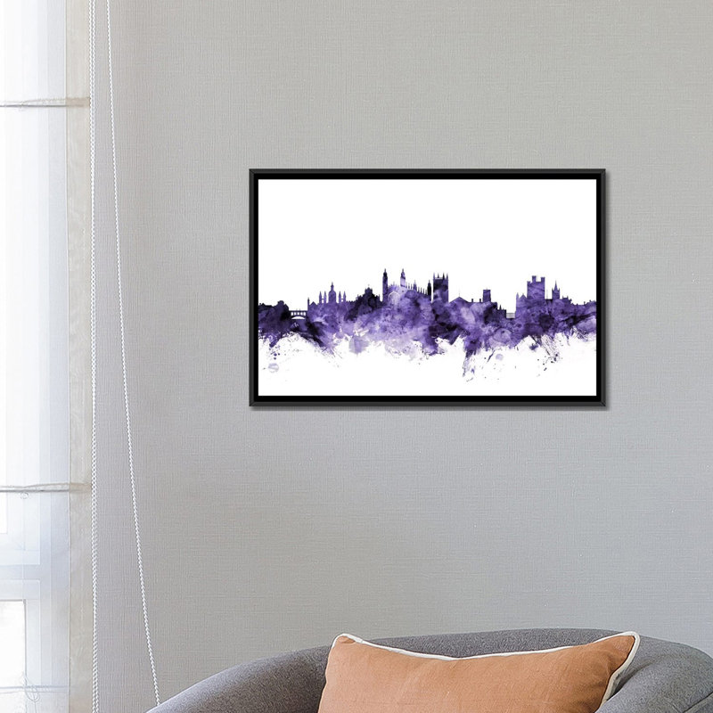 «Cambridge, England Skyline» par Michael Tompsett - impression sur toile tendue, H 18 po x l 26 po x P 1,5 po, Pas de tapis