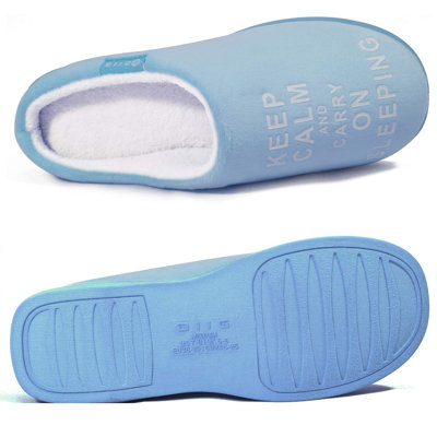 Pantoufles en mousse à mémoire de forme - bleu - L