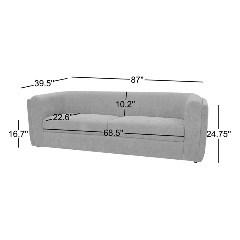 Alora Sofa White, Ochre Brown