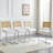 Natural Rattan Bar Stool 4-Piece Set With Solid Wood Backrest 25 Inches Medieval Modern Style Counter Stool White PU Leather Kitchen Stool Chrome Metal Legs.