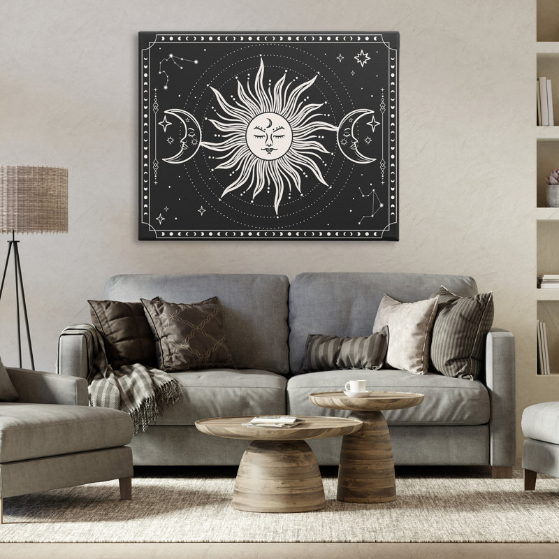 «Astrology Sun & Moon», art mural sur toile par JJ Design House LLC, H 36 po x l 48 po
