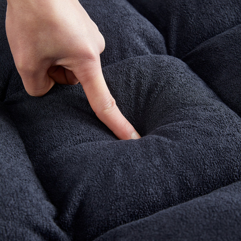 57cm Upholstered Futon, Black