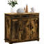 Buffet de cuisine 3 tiroirs - Rangement moderne brun rustique avec tablettes réglables pour et