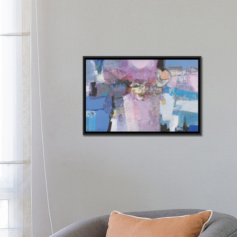 « simpatia », reproduction sur toile, H 40 po x l 60 po x P 1,5 po, Toile avec cadre noir, Pas de tapis