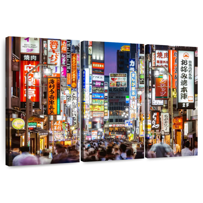 Shinjuku bondé de Tokyo, H 42 po x l 65 po