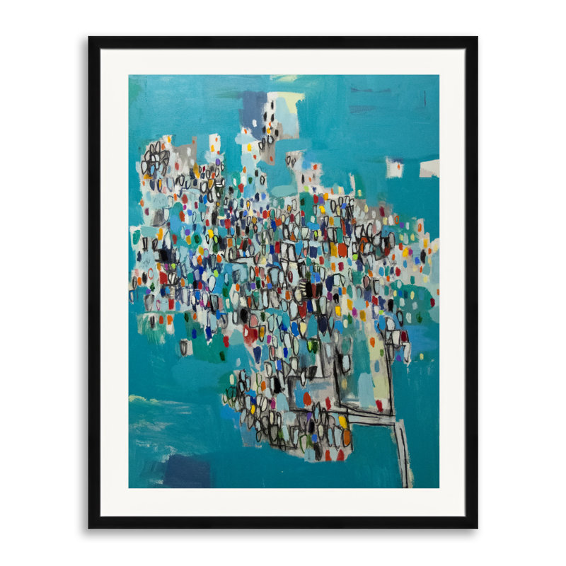 Pr Marine Invasion par Carlos Davila Rinaldi - Peinture, H 30 po x l 24 po, Papier avec cadre noir