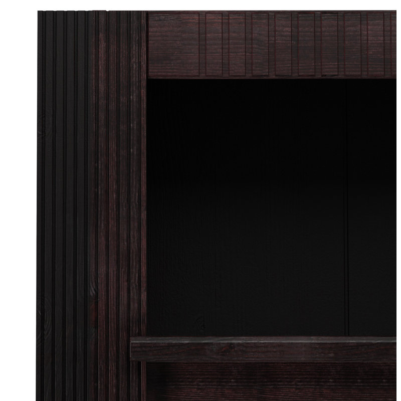 Deirra 223cm H x 222cm W Library Bookcase, Brown
