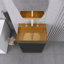 Meuble-lavabo autoportant de 20 po en noir avec comptoir intégré en acier inoxydable 304 brossé-1164279557