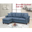 Canapé modulaire réversible en polyfibre bleu capitonné