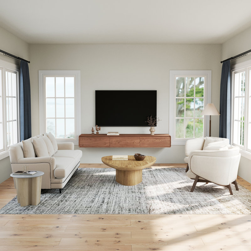 Meuble télé flottant avec rangement caché Modern